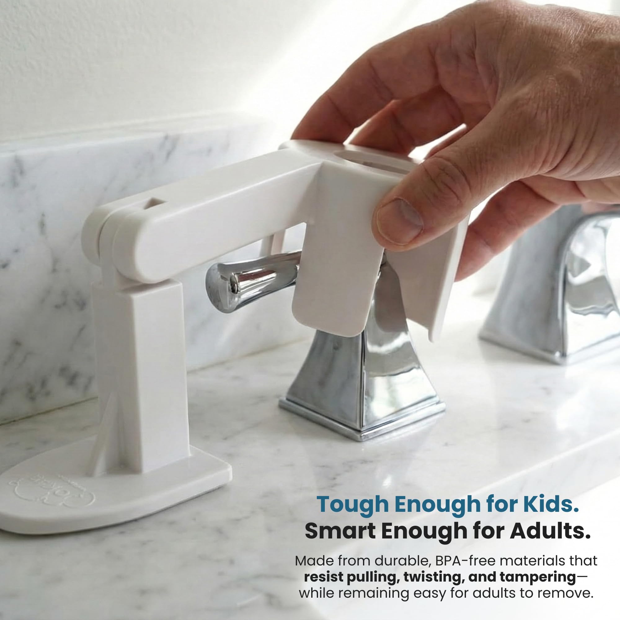 Jokari Child Safety Guard Multi-Use Lock for Sink, Shower, and Door Knobs Prevents Hot Water Burns and Unsupervised Access Easy Install Childproof Protection for Home Safety - Image 5