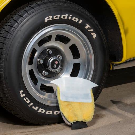 Jokari Extra Large Microfiber Auto Tire Scrubbing Mitt with Detachable Plastic Spray Shield to Protect Wheel Rims for a Perfect DIY Car Cleaning and Detailing Job. One Size Fits All Scrub Glove - Image 5
