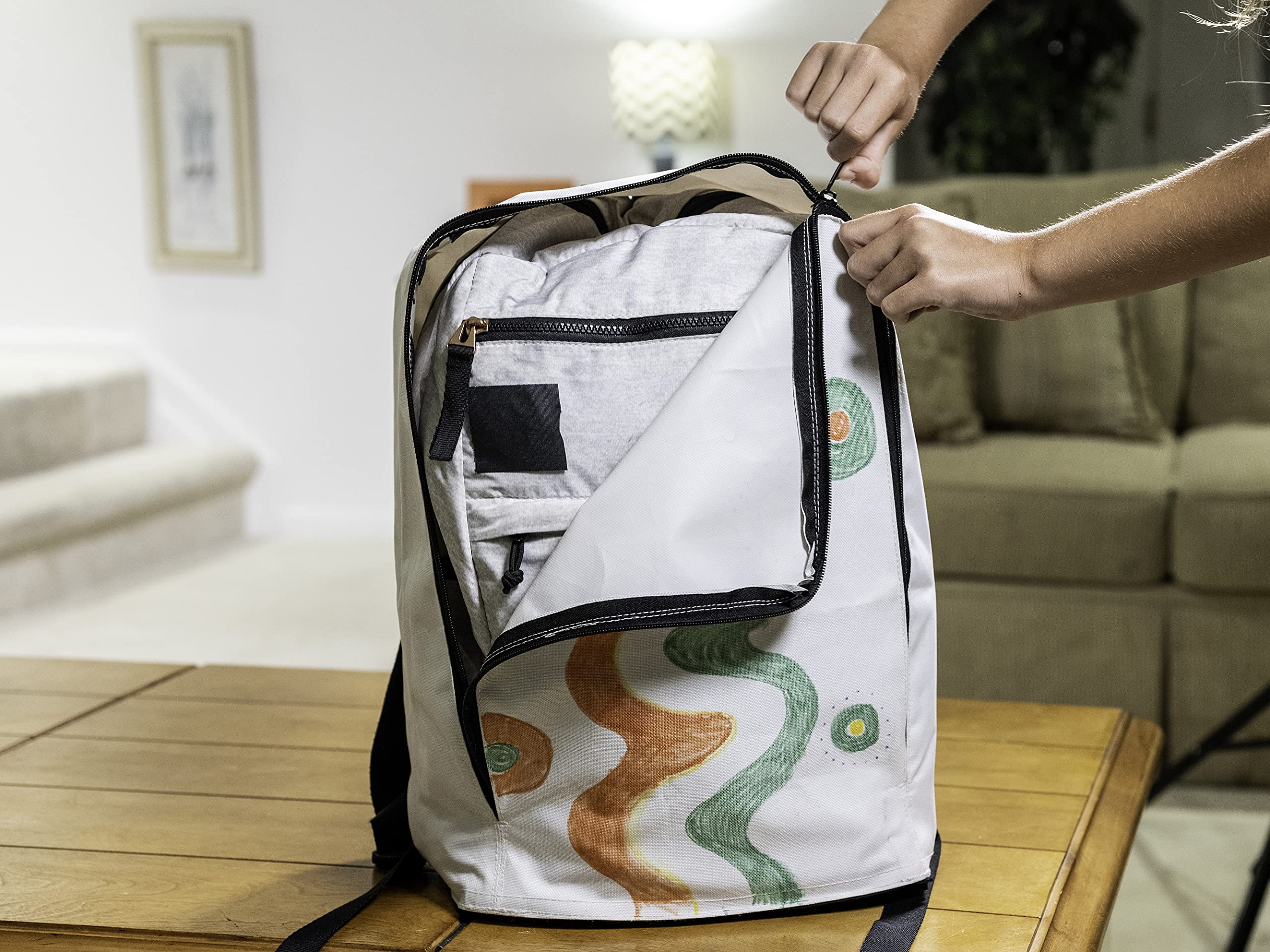 Jokari Washable Reusable Draw Your Own Design Backpack Cover with Straps. Use Any Washable Markers to Customize a Bookbag. Washing Machine Safe for Unlimited Decorating and Coloring Fun - Image 3